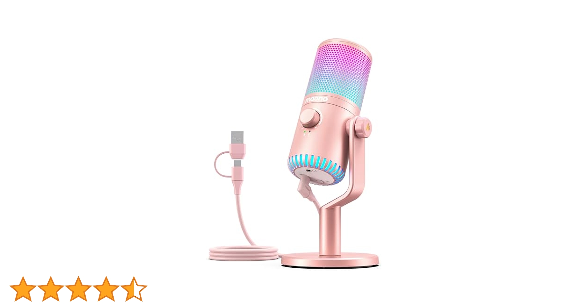 ＜新品＞ コンデンサマイク（ピンク）／maono／DM30 RGB Maono DM30 Pink DM30シリーズ USBコンデンサーマイク : XPRICE